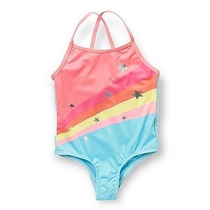 Pink Platinum Rainbow & Foil Stars One-Piece  Girls 2T Swimsuit